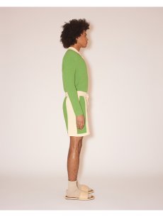 画像3: 50%OFF【NANUSHKA - ナヌーシュカ】Terry-knit drawstring shorts / Stripe creme / green (シャツ/クリーム/グリーン) (3)
