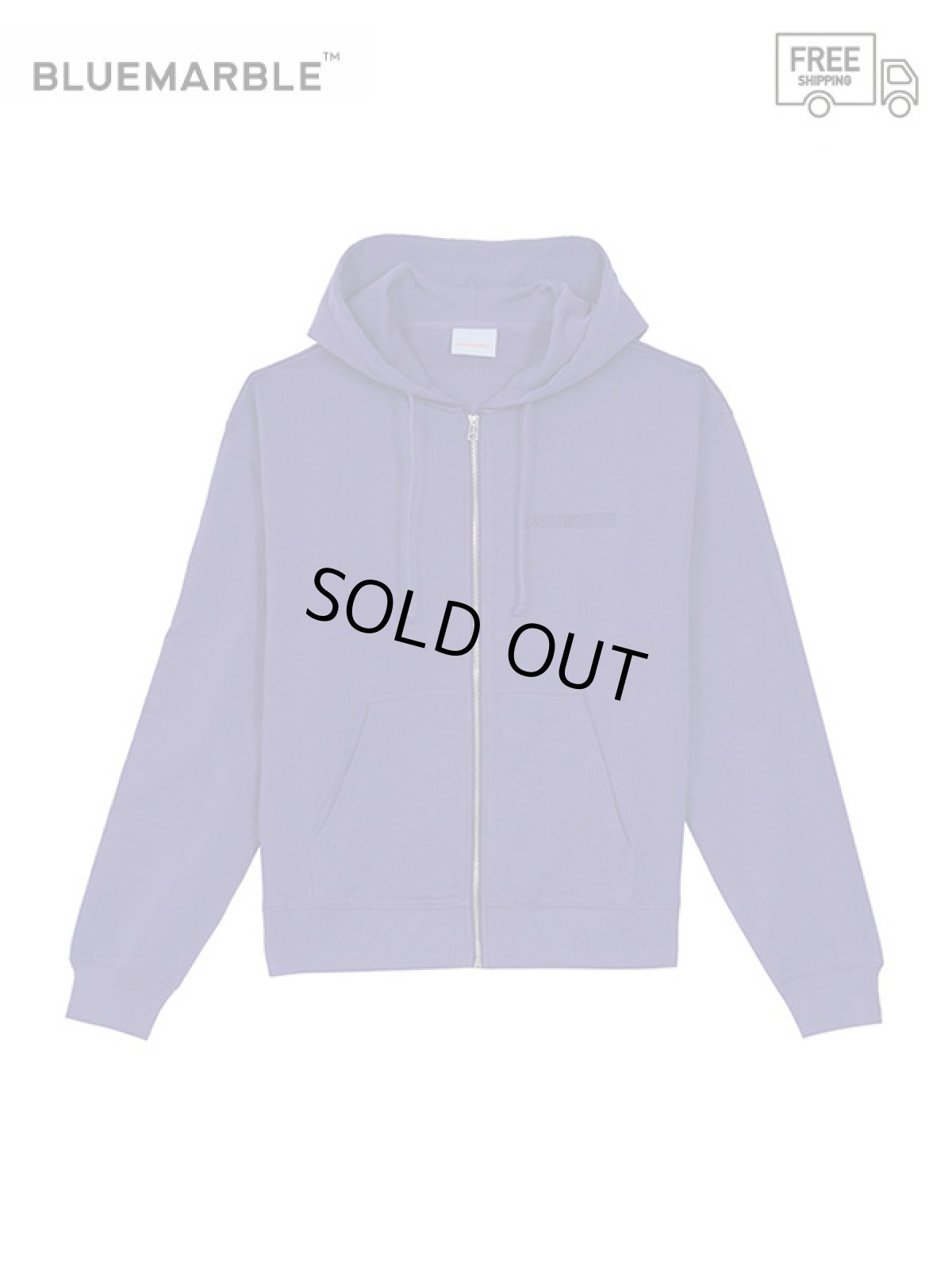 画像1: 50%OFF【BLUE MARBLE-ブルーマーブル 】Embroidered logo zipped hoodie / purple (フーディー/パープル) (1)