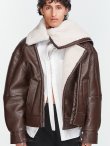 Y/Project – Hook and Eye Shearling Jacket Dark Brown/Off White